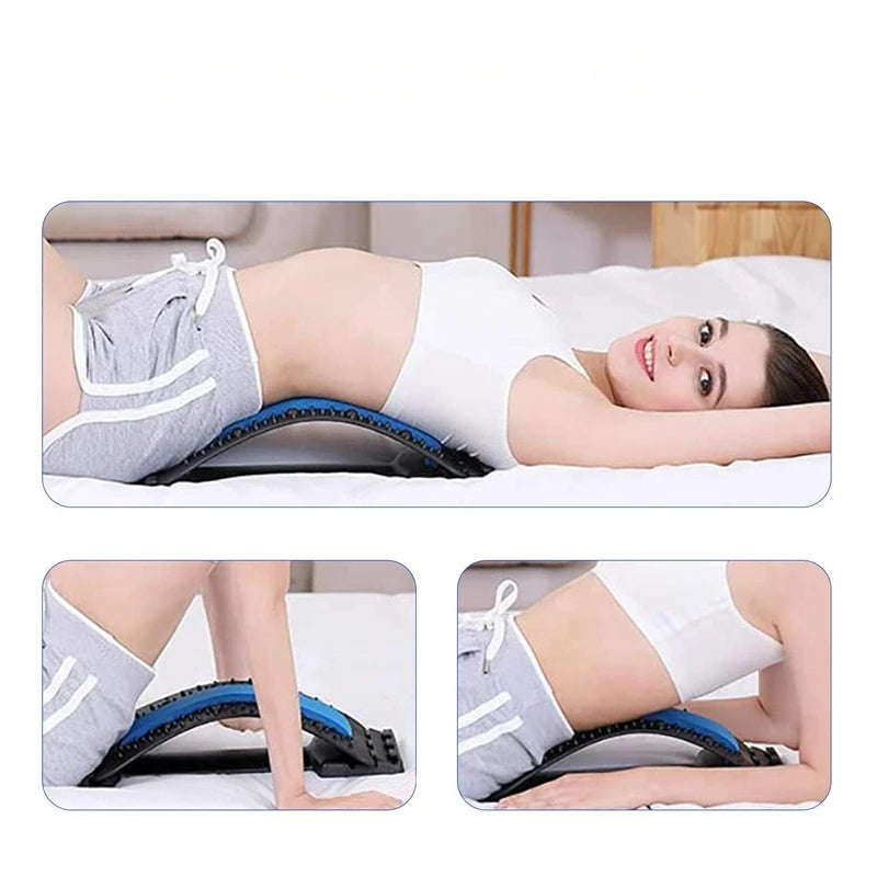Acupuncture Multi-Level Adjustable Back Massager Stretcher Waist Neck Stretch Lumbar Cervical Spine Support Pain Relief Relax