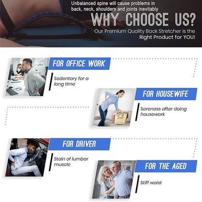 Acupuncture Multi-Level Adjustable Back Massager Stretcher Waist Neck Stretch Lumbar Cervical Spine Support Pain Relief Relax